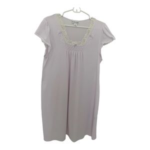 Miss Elaine Women’s Cap Sleeve Short Nightgown Pale Lilac Size Medium